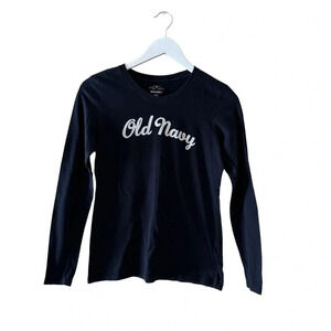 Old Navy Black Long Sleeves Crewneck Soft Cotton SZ S #2176